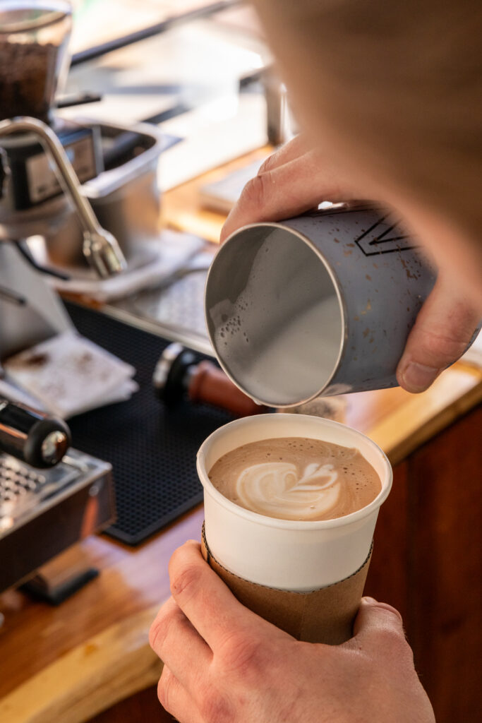 Buspresso espresso shots ready for pickup in Denver mobile coffee truck